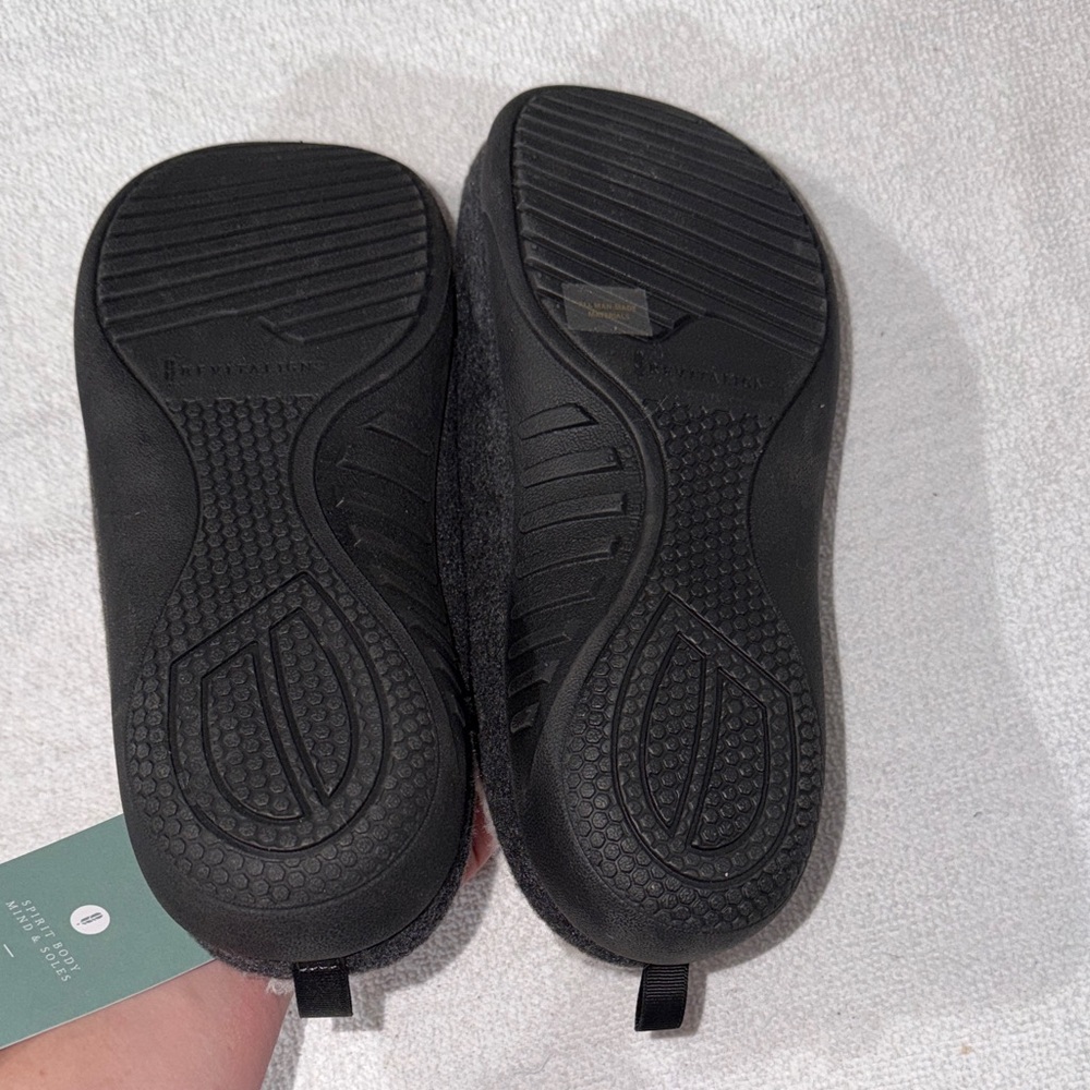 REVITALIGN Dark Gray Slippers with Soft Cream Lining - Picture 2 of 3
